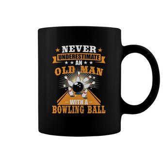 Mens Bowling Old Man Bowling Ball Bowler Gift Coffee Mug | Mazezy AU