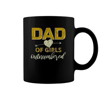 Mens Dad Of Girls Outnumbered Girl Dad With Daughter Father's Day Coffee Mug | Mazezy