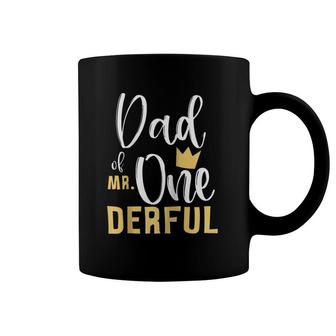 Mens Dad Of Mr Onederful 1St Birthday First One-Derful Matching Raglan Baseball Tee Coffee Mug | Mazezy