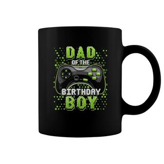 Mens Dad Of The Birthday Boy Matching Video Gamer Birthday Party Green Coffee Mug - Seseable