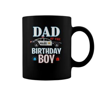 Mens Dad Of The Birthday Boy Police Car Coffee Mug | Mazezy