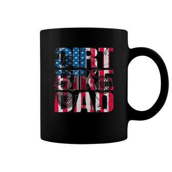 Mens Dirt Bike Dad Vintage American Flag Motorcycle Silhouette Coffee Mug | Mazezy