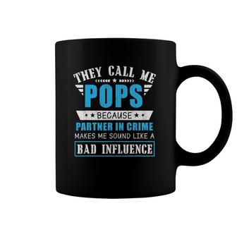 Mens Fathers Day They Call Me Pops Because Partner In Crime Coffee Mug | Mazezy