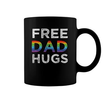 Mens Free Dad Hugs Lgbtq Pride Rainbow Coffee Mug | Mazezy