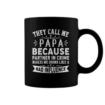 Mens Funny Fathers Day - They Call Me Papa Partner In Crime Coffee Mug | Mazezy