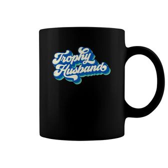 Mens Funny Trophy Husband Gift Father's Day Retro Blue Vintage Coffee Mug | Mazezy