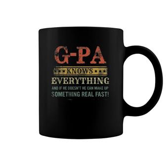 Mens G-Pa Knows Everything Funny Father's Day Vintage Coffee Mug | Mazezy