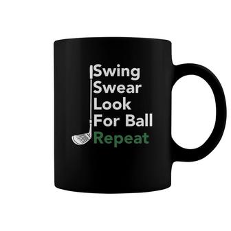 Mens Golf Swing Swear Look For Ball Repeat Coffee Mug | Mazezy