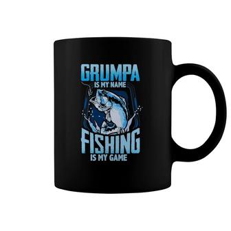 Mens Grumpa Is My Name Fishing Is My Game Fathers Day Gifts Coffee Mug | Mazezy CA
