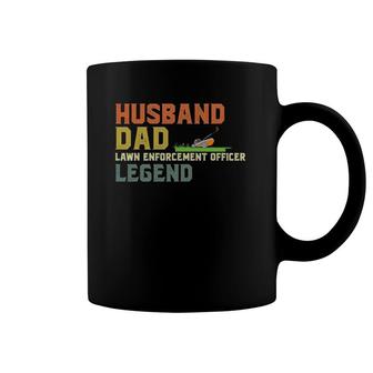 Mens Husband Dad Lawn Enforcement Officer Legend Coffee Mug | Mazezy
