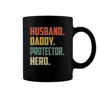 Mens Husband Daddy Protector Hero Vintage Colors Coffee Mug | Mazezy