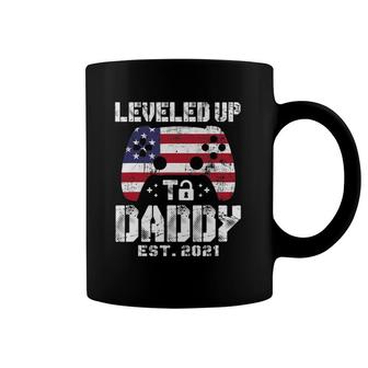 Mens Leveled Up To Daddy Est 2021 Dad Level Unlocked Coffee Mug | Mazezy