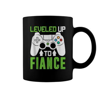 Mens Leveled Up To Fiance New Fiance Video Gamer Gaming Coffee Mug | Mazezy