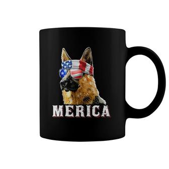 Mens Merica German Shepherd Dog 4Th Of July American Flag Coffee Mug | Mazezy