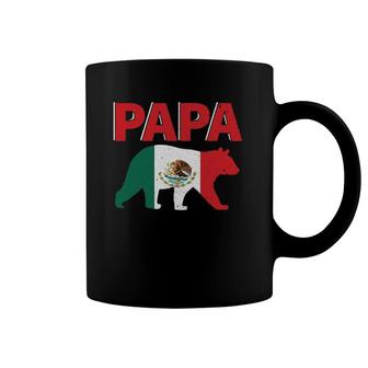 Mens Mexico Flag Papa Bear Cool Mexican Dad Father's Day Gift Coffee Mug | Mazezy