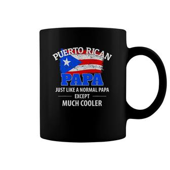 Mens Much Cooler Puerto Rican Papa - Vintage Puerto Rico Flag Coffee Mug | Mazezy