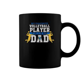 Mens My Favorite Volleyball Player Calls Me Dad For Men Father's Day Coffee Mug | Mazezy