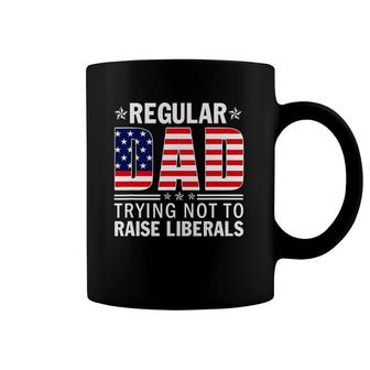 Mens Normal Dad Trying Not To Raise Liberals Vintage Us Flag Coffee Mug | Mazezy