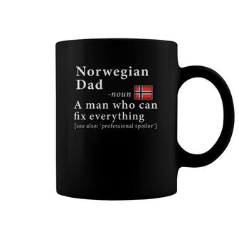 Mens Norwegian Dad Definition Tee Norway Flag Father's Day Tee Coffee Mug | Mazezy
