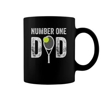 Mens Number One Daddy Funny Gift From Son Daughter 1 Tennis Dad Coffee Mug | Mazezy