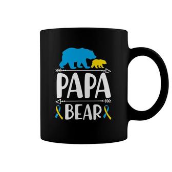 Mens Papa Bear Down Syndrome Awareness Proud Dad Coffee Mug | Mazezy