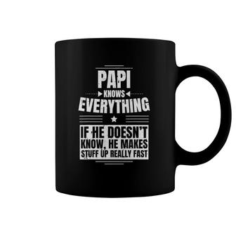 Mens Papi Knows Everything Grandpa Father's Day From Daughter Coffee Mug | Mazezy