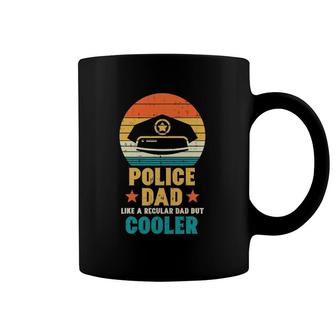 Mens Police Dad Regular But Cooler Fathers Day Cop Officer Men Coffee Mug | Mazezy
