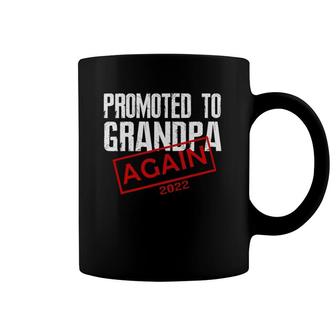 Mens Promoted To Grandpa Again Est 2022 Pregnancy Coffee Mug | Mazezy