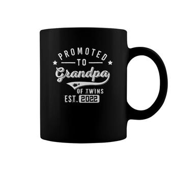 Mens Promoted To Grandpa Of Twins Est 2022 Twin Baby Shower Daddy Coffee Mug | Mazezy