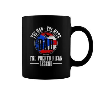 Mens Puerto Rican Dad Man Myth Legend Puerto Rico Flag Pride Coffee Mug | Mazezy
