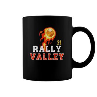 Mens Rally In The Valley Phoenix Flaming Basketball Retro Sunset Coffee Mug | Mazezy