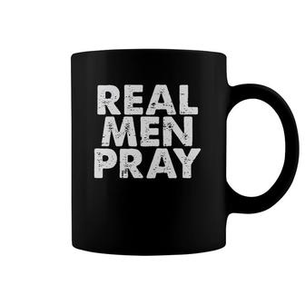 Mens Real Men Pray Religious God Jesus Faith Christian Catholic Coffee Mug | Mazezy DE