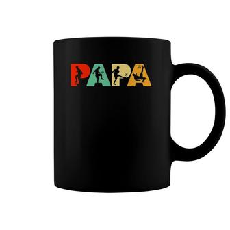 Mens Soccer Dad Retro Papa Soccer Father's Gift Coffee Mug | Mazezy
