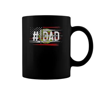 Mens Softball 1 Dad Number One Best Dad Coach Ever Fathers Day Coffee Mug | Mazezy