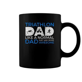 Mens Triathlon Dad Funny Triathlete Coffee Mug | Mazezy