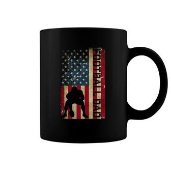Mens Usa Flag Football Dad - Pittsburgh Lineman Fathers Day Gift Coffee Mug | Mazezy