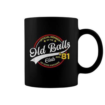 Mens Vintage Birthday Old Balls Club 1981 For Old Man Coffee Mug - Seseable