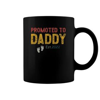 Mens Vintage Promoted To Daddy Est 2022 Father's Day Tee Coffee Mug | Mazezy