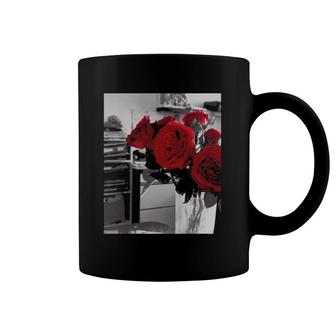 Mens Womens Red Rose Photographic Aesthetic Coffee Mug | Mazezy