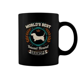 Mens World's Best Basset Hound Grandpa Granddog Coffee Mug | Mazezy