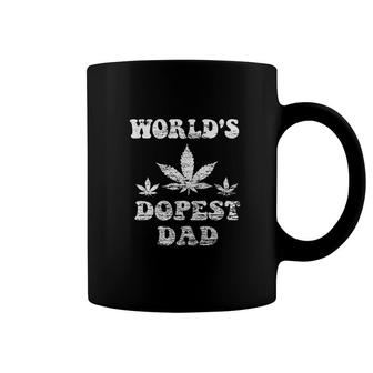 Mens Worlds Dopest Dad Weed Stoner Necessities Fathers Day Coffee Mug - Seseable