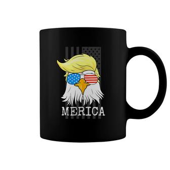 Merica Bald Trump Eagle Sunglass Amrican Flag 4th Of July Shirt Coffee Mug - Thegiftio UK