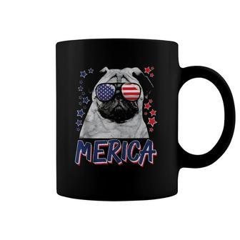 Merica Pug Dog 4Th Of July Usa Gift Coffee Mug | Mazezy