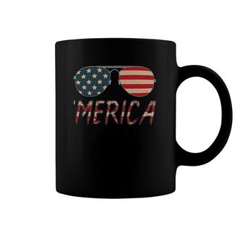 Merica Sunglasses 4Th July American Flag Funny Apparel Coffee Mug | Mazezy AU