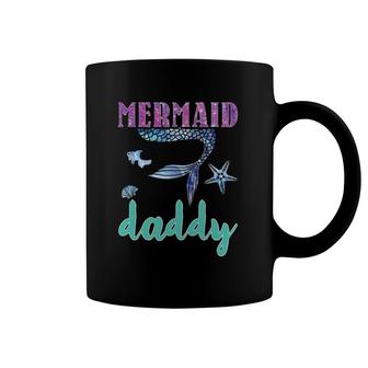 Mermaid Daddy Mens Mermaid Birthday Party Matching Family Coffee Mug | Mazezy