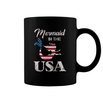 Mermaid In The Usa 4Th Of July American Flag Patriotic Coffee Mug | Mazezy