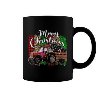 Merry Christmas Farmer Tractor Light Snow Christmas Trees Coffee Mug | Mazezy
