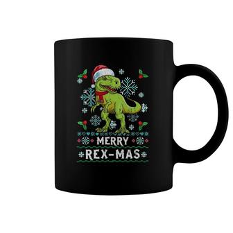 Merry Rex-Mas Christmasrex Dinosaur Ugly Knit Coffee Mug | Mazezy