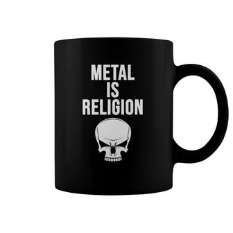 Metal Is Religion Heavy Metal Skull Music Coffee Mug | Mazezy