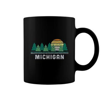 Michigan Retro Treeline Michigan Pride Great Lakes State Up North Coffee Mug - Thegiftio UK